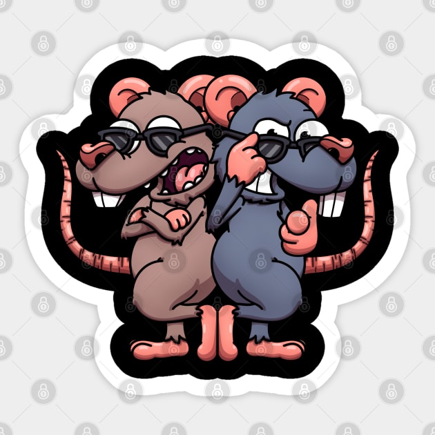 Cool Rats With Sunglasses Sticker by TheMaskedTooner